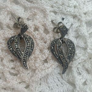 Vintage 925 silver marked TH 60 earrings